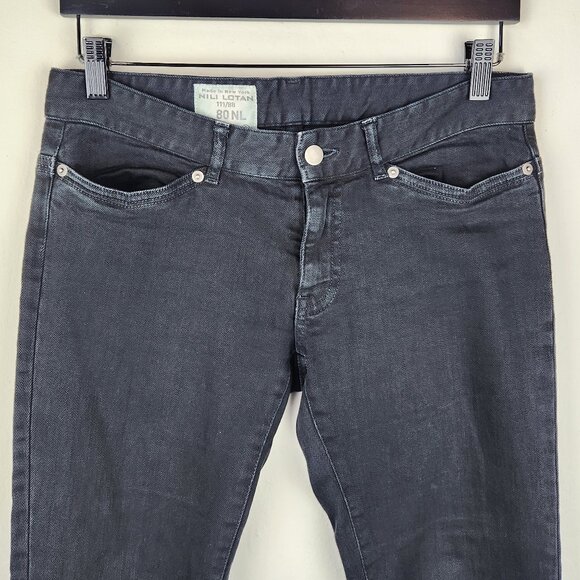 Nili Lotan Washed Black Low Rise Ankle Jeans sz 2 - Picture 3 of 8